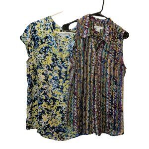 Lot of 2 Large Liz Claiborne Polyester Women's Blouses Shirts